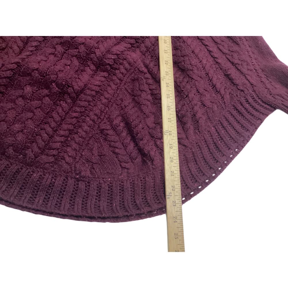 Angel of the North by Anthropologie Chunky Knit Curved Hem size XL maroon - Picture 6 of 6